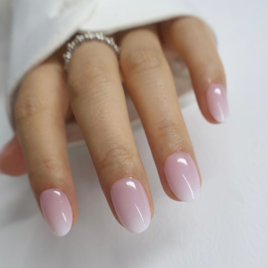 Pink white ombré oval