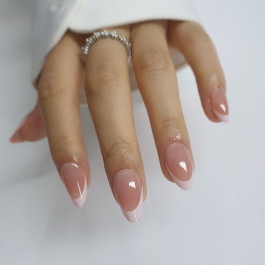 Bridal Soft Milky White French Tip Press on Nails