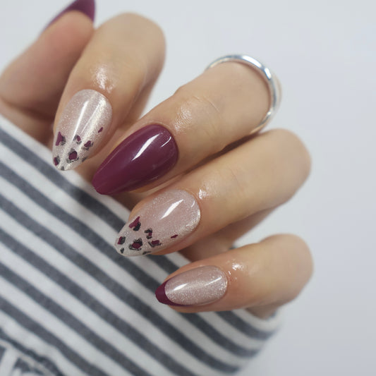 Modern Leopard Velvet Cat Eye Press On Nails