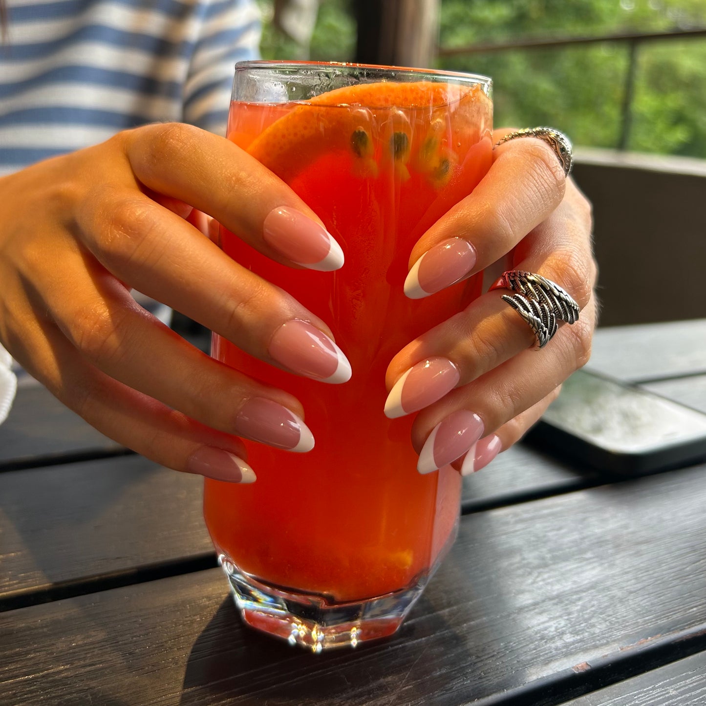 Maniye Barely Pink French Tip Nails