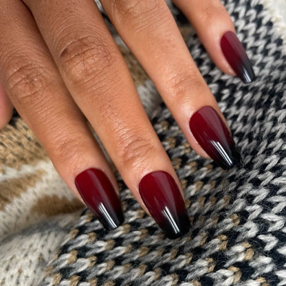 Gothic Vampy Red and Black Ombre Press-on Nails