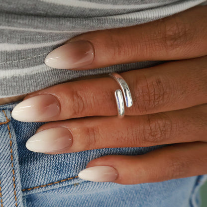 Nude Gradient Milk White Stick on Nails for Women