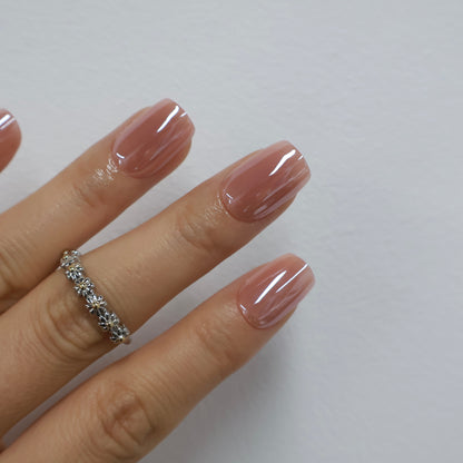 Maniye Toffee Nude Jelly Press On Nails