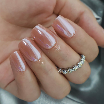 Maniye Toffee Nude Jelly Press On Nails