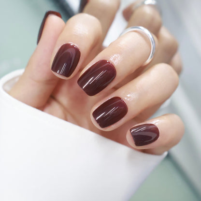 Maniye Oxblood Burgundy Press On Nails