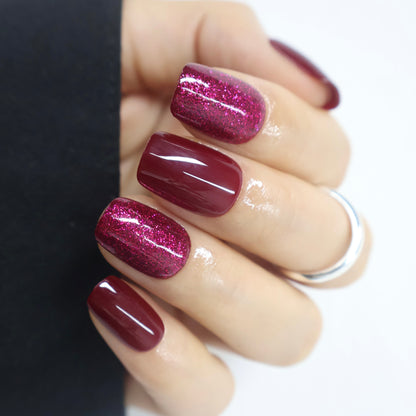 Maniye Midnight Affair Burgundy Press On Nails