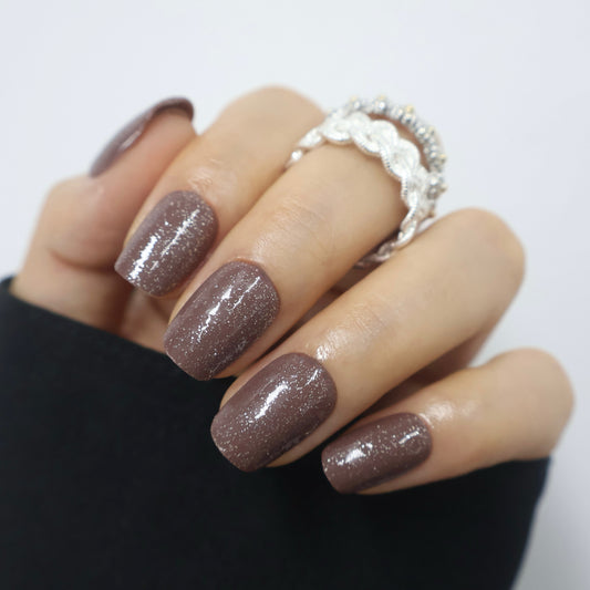Maniye Shimmer Cocoa Press On Nails