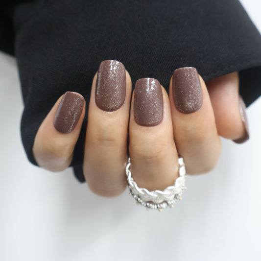 Maniye Shimmer Cocoa Press On Nails