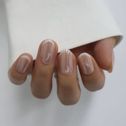 Elegant Ultra Thin White Tip French Press ons