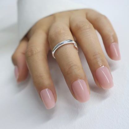 Short Squoval Sheer Pink Fake Nails