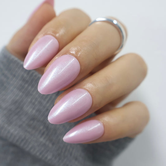 Baby Pink Glazed Press On Nails