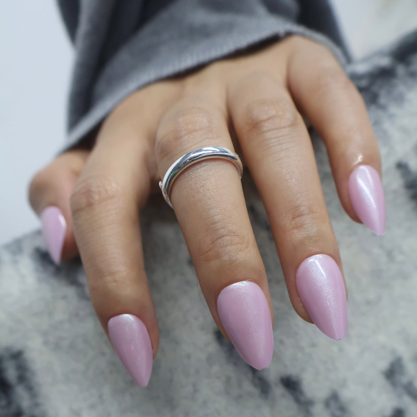 Baby Pink Glazed Press On Nails