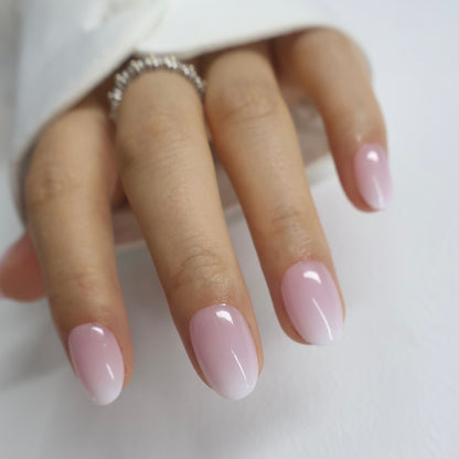 Pink white ombré oval