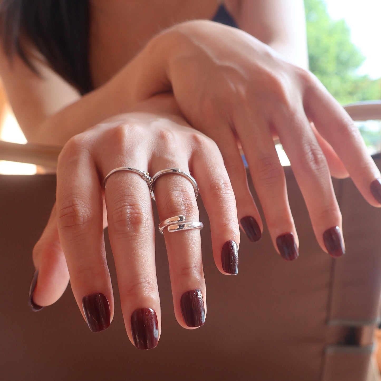 Maniye Oxblood Burgundy Press On Nails