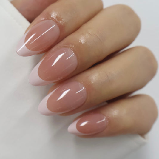 Bridal Soft Milky White French Tip Press on Nails