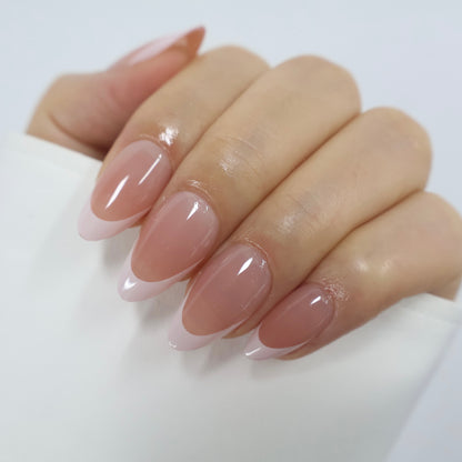Bridal Soft Milky White French Tip Press on Nails