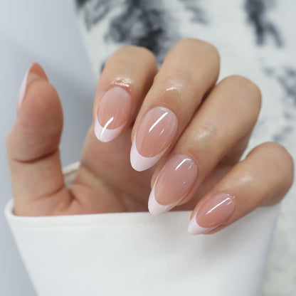 Bridal Soft Milky White French Tip Press on Nails