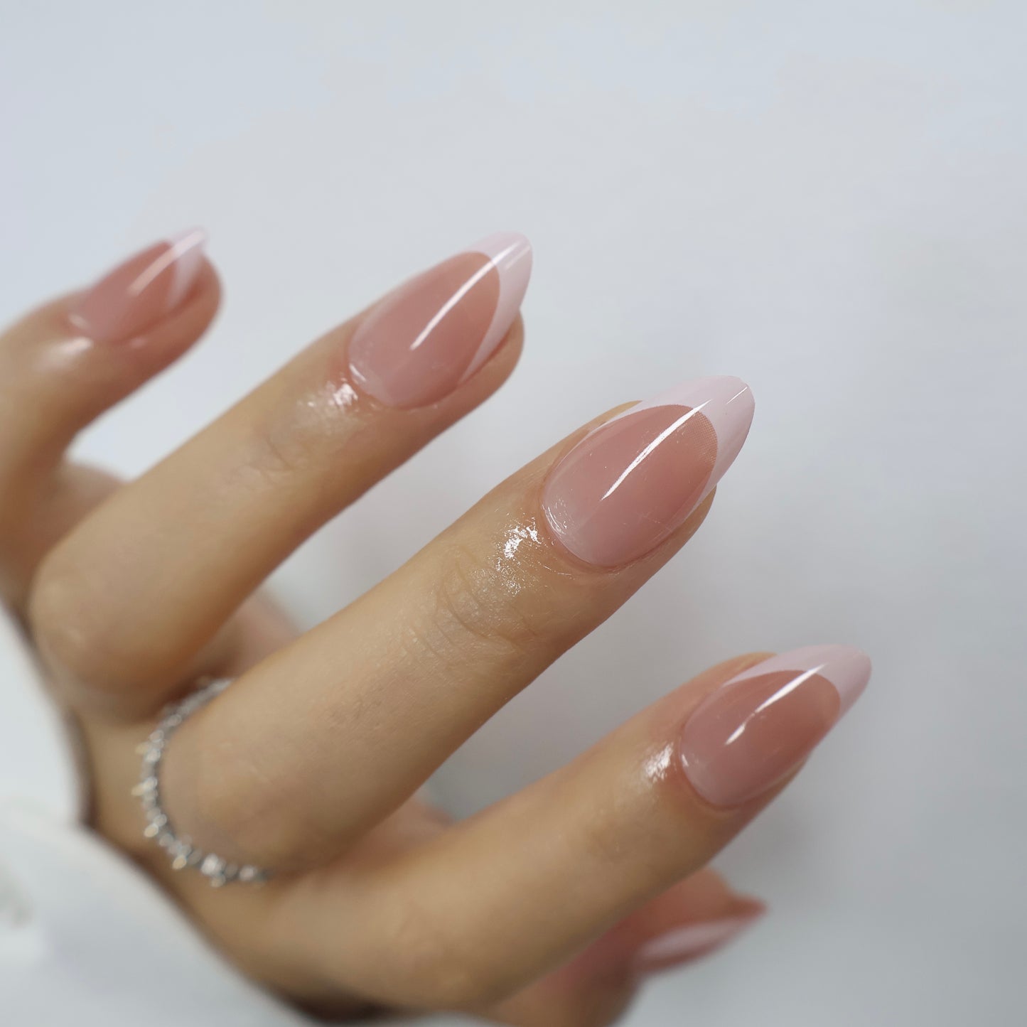 Bridal Soft Milky White French Tip Press on Nails