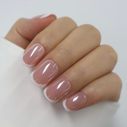 Short Square Translucent Pink Acrylics