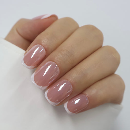 Short Square Translucent Pink Acrylics