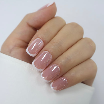Short Square Translucent Pink Acrylics
