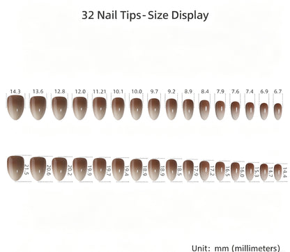 Nude Gradient Milk White Stick on Nails for Women