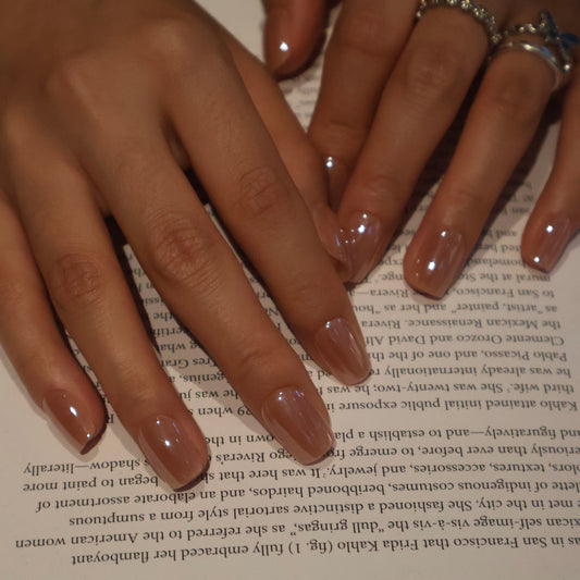 Maniye Toffee Nude Jelly Press On Nails