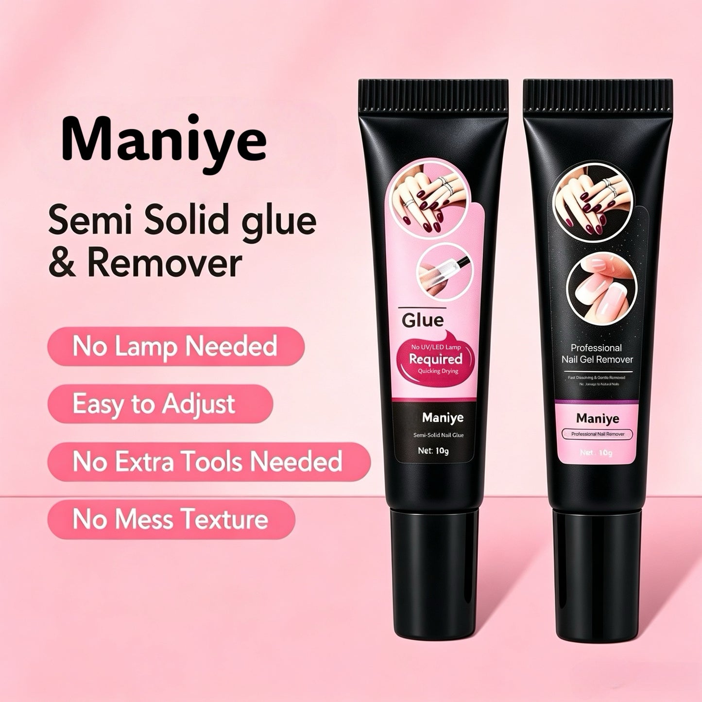 Maniye semi solid nail glue & remover