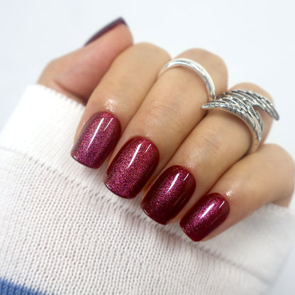Ruby Shimmer Magnetic Velvet Nails