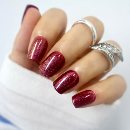 Ruby Shimmer Magnetic Velvet Nails