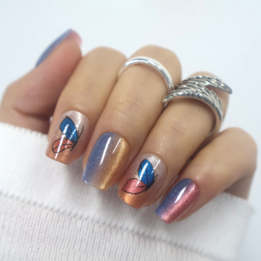 Sunset Gradient Butterfly Press-On Nails