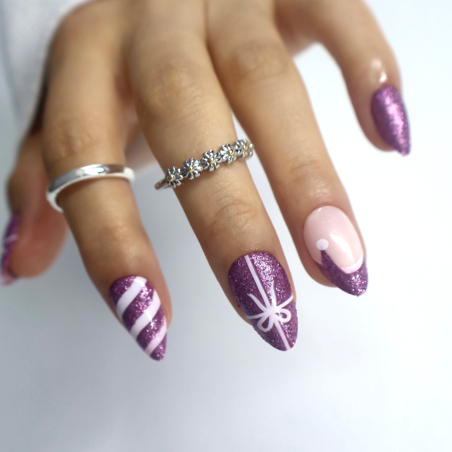 Metallic Fluid Wave Custom Luxury Nails