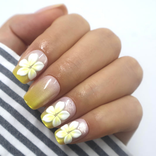 3D Flower Cat-Eye Press-On Nails