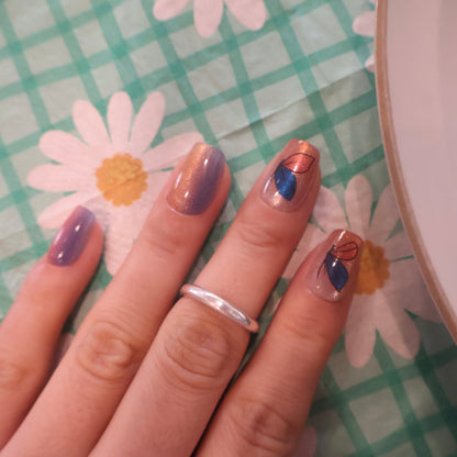 Sunset Gradient Butterfly Press-On Nails