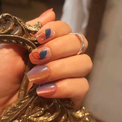 Sunset Gradient Butterfly Press-On Nails