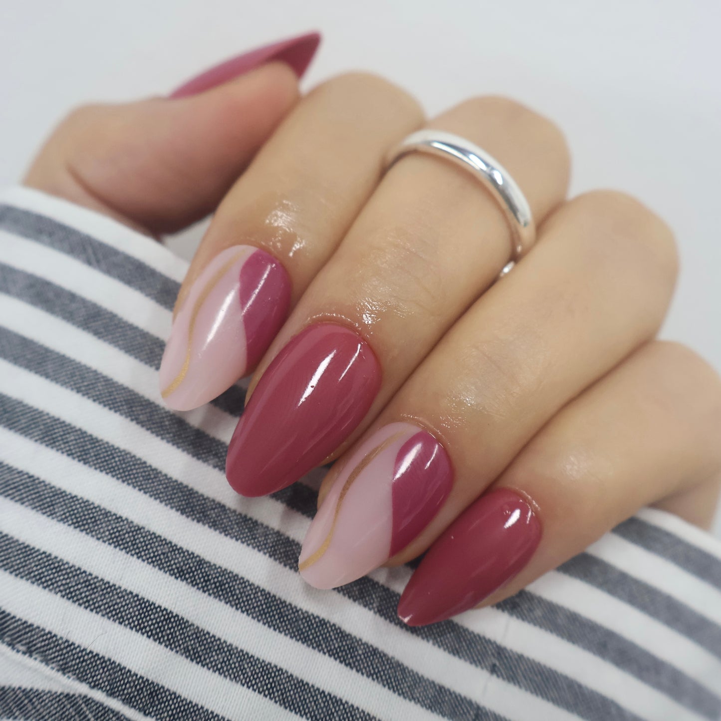 Minimalist Dusty Rose Press On Nails
