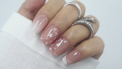 Starry Night Rose Gold Glitter Press-On Nails