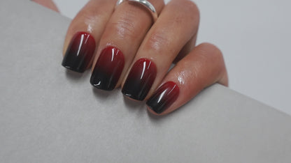 Maniye Crimson Twilight Red Black Ombre Press On Nails