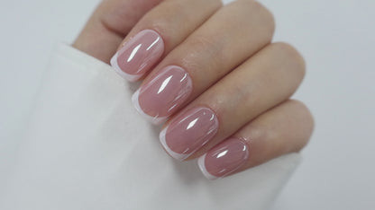 Short Square Translucent Pink Acrylics